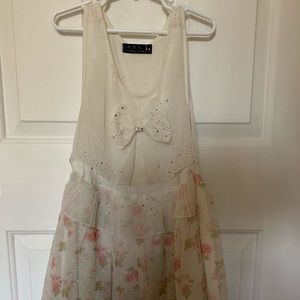 kids white floral dress